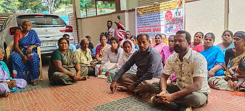 Protest of working residents Mandya