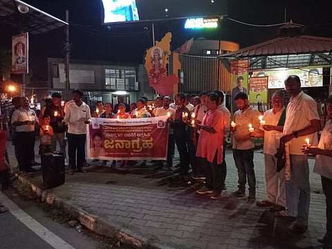 Protest with candles Mandya