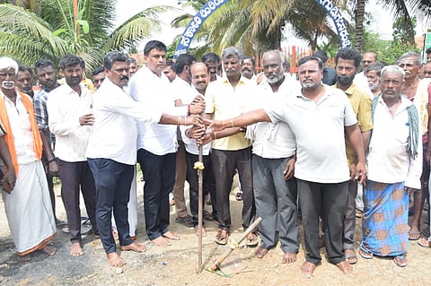 Road development work started Mandya