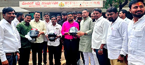 Helmet Distribution At Humnabad CPI Office