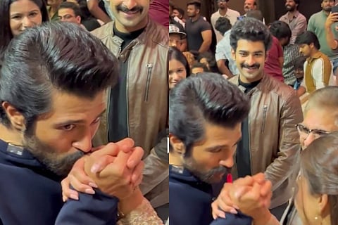 Vijay Devarakonda kissing Rashmika Mandanna hand