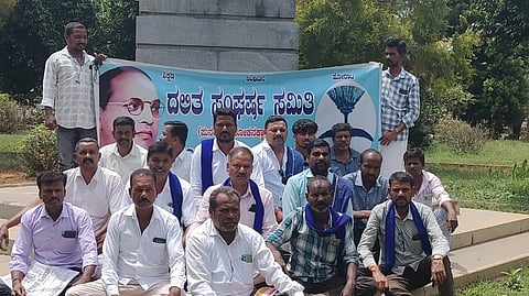 ಬುದ್ಧ, ಬಸವ ಹಾಗೂ ಅಂಬೇಡ್ಕರ್ ಅವರನ್ನು ಅಮಾನಿಸಿರುವ ಕಿಡಿಗೇಡಿ ವಿರುದ್ಧ ಕಠಿಣ ಕಾನೂನು ಕ್ರಮ ಕೈಗೊಳ್ಳಬೇಕೆಂದು ಆಗ್ರಹಿಸಿ ಕರ್ನಾಟಕ ದಲಿತ ಸಂಘರ್ಷ ಸಮಿತಿ ಕಾರ್ಯಕರ್ತರು ತಿ.ನರಸೀಪುರ ಪಟ್ಟಣದ ತಾಲೂಕು ಕಚೇರಿ ಮುಂಭಾಗದಲ್ಲಿನ ಅಂಬೇಡ್ಕರ್ ಪ್ರತಿಮೆ ಬಳಿ ಪ್ರತಿಭಟನೆ ನಡೆಸಿದರು. ಆರ್.ರಾಜು, ಮನೋಜ್‌ಕುಮಾರ್, ಮರಿಸ್ವಾಮಿ, ಎಸ್.ಕೆ.ಶಿವಕುಮಾರ್, ಪರಶುರಾಮ್, ಪ್ರಭಾಕರ್ ಇದ್ದರು.