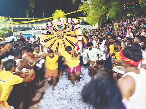 The Ellammadevi Fire Festival is a success.