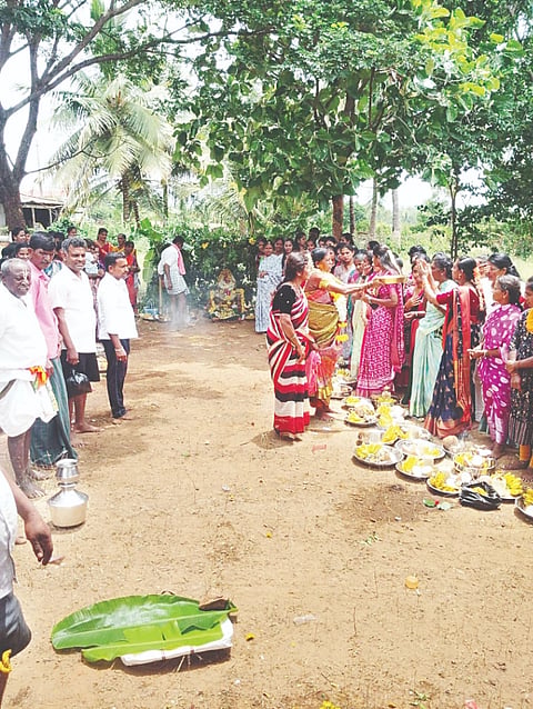 ಮಳೆ ಬಂದು ರೈತಾಪಿ ವರ್ಗದ ಮೊಗದಲ್ಲಿ ಸಂತಸ ತರಲಿ ಎಂದು ಪ್ರಾರ್ಥಿಸಿ ತಾಲೂಕಿನ ಕೊಪ್ಪ ಹೋಬಳಿಯ ಗೊಲ್ಲರದೊಡ್ಡಿ ಗಾಮಸ್ಥರು ದೈತಮ್ಮನಿಗೆ ವಿಶೇಷ ಪೂಜೆ ಸಲ್ಲಿಸಿದರು. ಅಶೋಕ್, ಚನ್ನಮ್ಮ, ಮುರಳಿ, ಮರಿಸ್ವಾಮಿ, ಸಂತೋಷ್, ನಾಗರಾಜು, ಉಮೇಶ್, ರಮೇಶ್ ಇದ್ದರು.