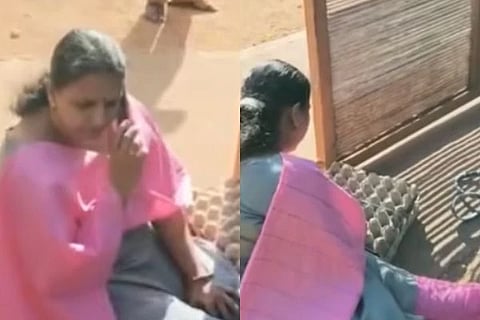Churidar Controversy | ಶಾಲಾ ಗೇಟ್​​ ಮುಂದೆ ಕುಳಿತಿರುವ ಮುಖ್ಯೋಪಾಧ್ಯಾಯಿನಿ ಸಿಂಧು ಎಸ್. ನಾಯರ್ 
