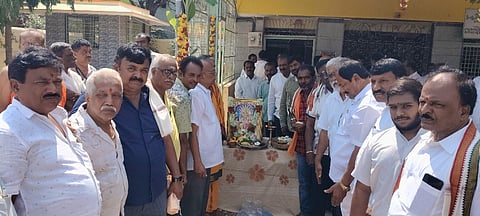 ಶಾಸಕರ ಅನುದಾನದಲ್ಲಿ ರಾಜಗೋಪುರ ನಿರ್ಮಾಣ MLA's grant