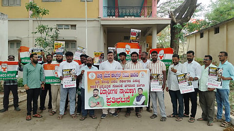 Haveri, Youth Congress, Protest, for NEET Problems, 