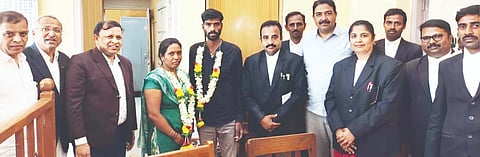 A couple united in court