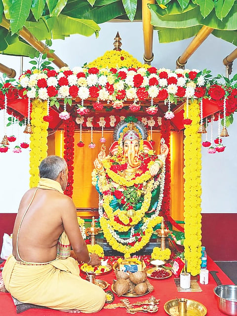ಕೊಡಗರಹಳ್ಳಿ ವಿಘ್ನೇಶ್ವರ ಸೇವಾ ಸಮಿತಿಯ ವತಿಯಿಂದ ಪ್ರತಿಷ್ಠಾಪಿಸಿದ್ದ ಗಣೇಶ ಮೂರ್ತಿ.