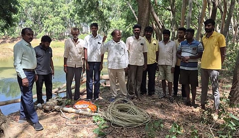 Illegal pump installation in lake
