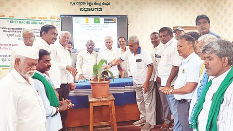 ಕೊಪ್ಪಳದ ಕೃಷಿ ವಿಸ್ತರಣಾ ಶಿಕ್ಷಣ ಕೇಂದ್ರದಲ್ಲಿ ಹಮ್ಮಿಕೊಂಡಿದ್ದ ಮುಂಗಾರು ಆಂದೋಲನ ಕಾರ್ಯಕ್ರಮವನ್ನು ಕೃಷಿಕ ಸವಾಜದ ಜಿಲ್ಲಾ ಅಧ್ಯಕ್ಷ ಶರಣೇಗೌಡ ವಾಲಿ ಪಾಟೀಲ್ ಉದ್ಘಾಟಿಸಿದರು. ಉಪಾಧ್ಯಕ್ಷ ವಿರೂಪಣ್ಣ ನವೋದಯ, ಕೃಷಿ ಇಲಾಖೆ ಜಂಟಿ ನಿರ್ದೇಶಕ ಜಿ.ಡಿ.ಕೃಷ್ಣಮೂರ್ತಿ, ಕಷಿ ವಿಜ್ಞಾನಗಳ ವಿವಿ ವ್ಯವಸ್ಥಾಪನ ಮಂಡಳಿ ಸದಸ್ಯ ತಿಮ್ಮಣ್ಣ ಚವಡಿ ಇತರರಿದ್ದರು.
