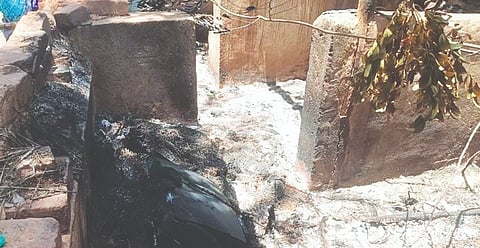 Fire at an elderly woman's hut
