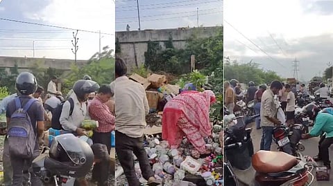ಕಸದಲ್ಲಿ ಬಿದ್ದಿದ್ದ ಚಾಕೊಲೇಟ್‌ ಕಂಡು ಕೊಂಡೊಯ್ಯಲು ಮುಗಿಬಿದ್ದ ಜನ