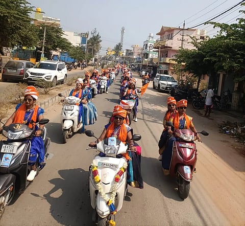 Bike rally by women