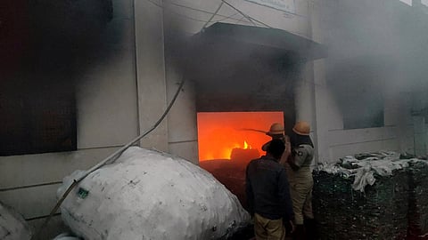 Fire breaks out at plastic factory