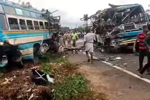 ಬಸ್ ಅಪಘಾತ ಸ್ಥಳದ ಫೋಟೋ