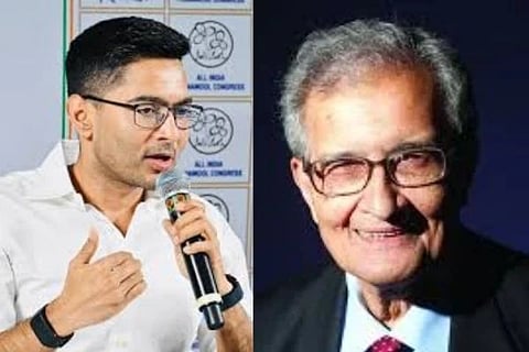 ಅಭಿಷೇಕ್ ಬ್ಯಾನರ್ಜಿ ಮತ್ತು ಅರ್ಥಶಾಸ್ತ್ರಜ್ಞ ಅಮರ್ತ್ಯ ಸೇನ್
