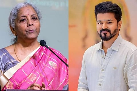 ಕೇಂದ್ರ ಹಣಕಾಸು ಸಚಿವೆ ನಿರ್ಮಲಾ ಸೀತಾರಾಮನ್ ಮತ್ತು ವಿಜಯ್