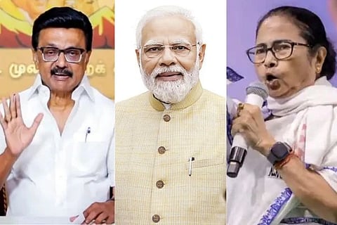 ಸಿಎಂ ಎಂ.ಕೆ.ಸ್ಟಾಲಿನ್, ಪ್ರಧಾನಿ ಮೋದಿ ಹಾಗೂ ಸಿಎಂ ಮಮತಾ ಬ್ಯಾನರ್ಜಿ 
