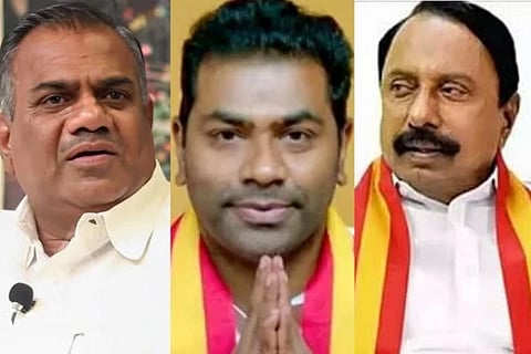 ಬುಸ್ಸಿ ಆನಂದ್, ಆಧವ್ ಅರ್ಜುನ್ ಹಾಗೂ ಕೆ.ಎ. ಸೆಂಗೊಟ್ಟೈಯನ್