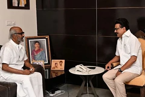 ಎಂ.ಕೆ.ಸ್ಟಾಲಿನ್ ಭೇಟಿಯಾಗಿರುವ ರಜನಿಕಾಂತ್ 