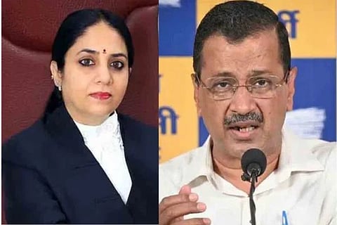 ನ್ಯಾಯಾಧೀಶೆ ಸ್ವರ್ಣಕಾಂತ ಶರ್ಮಾ ಮತ್ತು ಅರವಿಂದ್ ಕೇಜ್ರಿವಾಲ್