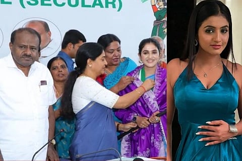 ನಿರೂಪಕಿ ಜಾಹ್ನವಿ ಜೆಡಿಎಸ್ ಸೇರ್ಪಡೆಯಾಗಿರುವುದು.