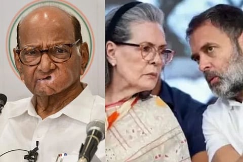 ಶರದ್​ ಪವಾರ್, ಸೋನಿಯಾ ಗಾಂಧಿ ಮತ್ತು ರಾಹುಲ್ ಗಾಂಧಿ