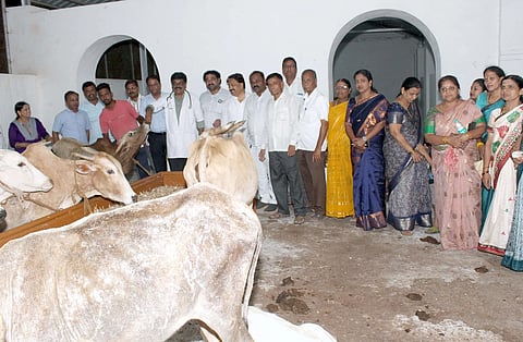 ಗದಗ ವೀರಸೈವ ಮಹಾಸಭಾ ಟಕದಿಂದ ಗೋಶಾಲೆಯಲ್ಲಿ ಗೋವುಗಳ ಆರೋಗ್ಯ ತಪಾಸಣೆ ಮಾಡುವ ಮೂಲಕ ಬಸವಜಯಂತಿ ಆಚರಿಸಲಾಯಿತು. ಶರಣು ಗುಡಿಮನಿ,  ಪ್ರಕಾಶ ಬಂದಾ, ಮುರು ರಾಜೇಂದ್ರ ಬಡ್ನಿ, ಶೈಲೇಶ್​ ಬಾಗಮಾರ, ಮಹೇಶ ಕೋಟಿ, ಎಸ್​.ಜಿ.ಹಿರೇಮಠ, ಶೇಡುಸಿಂಗ್​ ಜಮಾದಾರ, ವೀರಣ್ಣ ಮಾನೇದ, ಶಿವಕುಮಾರ ಬೇವಿನಮರದ, ಪ್ರಭು ಕಾಬಳ್ಳಿ, ಮೋಹನ ದೊಡ್ಡಕುಂಡಿ, ಶೋಭಾ ಗುಗ್ಗರಿ, ಸಾವಿತ್ರಿ ಹೂಗಾರ, ಸುರೇಶ ಚಿತ್ತರಗಿ, ವಿಜಯಕುಮಾರ ಹಿರೇಮಠ, ರಮೇಶ ಪಿಳ್ಳೆ ಸೇರಿದಂತೆ ಇತರರು ಇದ್ದರು.  