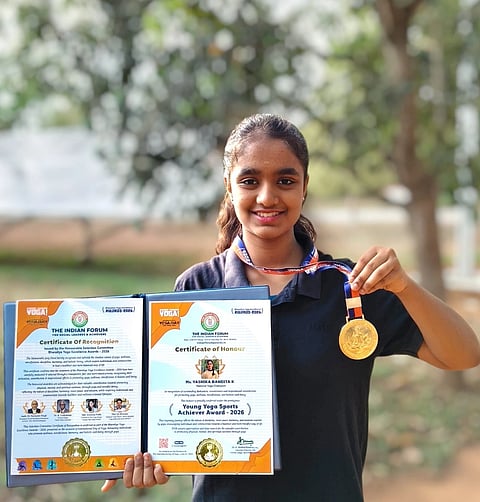 ಯಶಿಕಾಗೆ ಯೋಗ ಎಕ್ಸಲೆನ್ಸ್​ ಗರಿ Yoga Excellence Award