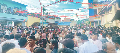 ಬೆಟಗೇರಿ ಗ್ರಾಮದಲ್ಲಿ ಮಾರುತಿ ದೇವರ ಓಕುಳಿಯಲ್ಲಿ ಗ್ರಾಮಸ್ಥರು ಪರಸ್ಪರ ನೀರು ಎರಚಿ ಸಂಭ್ರಮಿಸಿದರು.