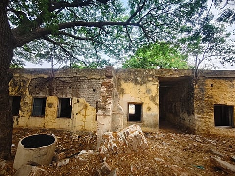 damaged school building