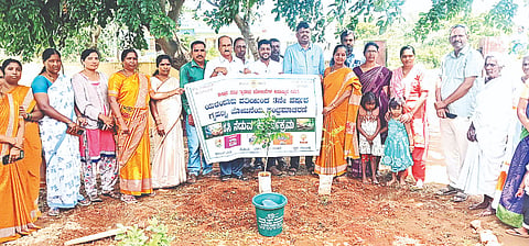 ಯಳಂದೂರು ತಾಲೂಕಿನ ಗುಂಬಳ್ಳಿ ಗ್ರಾಮದ ಅಂಗನವಾಡಿ ಕೇಂದ್ರದ ಮುಂಭಾಗ ಗ್ಯಾರಂಟಿ ಯೋಜನೆಗೆ ಮೂರು ವರ್ಷ ತುಂಬಿದ ಹಿನ್ನೆಲೆಯಲ್ಲಿ ಗಿಡಗಳನ್ನು ನೆಡಲಾಯಿತು. ಯೋಜನೆಯ ತಾಲೂಕು ಅಧ್ಯಕ್ಷ ಕಿನಕಹಳ್ಳಿ ಪ್ರಭುಪ್ರಸಾದ್, ಇಒ ಎ.ಬಿ.ವೇಣು ಇತರರು ಇದ್ದರು.
