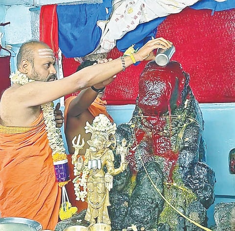  ಮದ್ದೂರು ತಾಲೂಕಿನ ಆತಗೂರು ಹೋಬಳಿಯ ಚಿಕ್ಕಂಕನಹಳ್ಳಿಯ ಗ್ರಾಮದ ಇತಿಹಾಸ ಪ್ರಸಿದ್ಧ  ಶ್ರೀ ನಂದಿ ಬಸವೇಶ್ವರ ಸ್ವಾಮಿ ಭಾರಿ ದನಗಳ ಜಾತ್ರೆ ಮುಕ್ತಾಯವಾದ ಹಿನ್ನೆಲೆಯಲ್ಲಿ ಸ್ವಾಮಿಗೆ ಶನಿವಾರ ಪುಣ್ಯ ಮಜ್ಜನ ಸ್ನಾನ ಮಾಡಲಾಯಿತು. ಜೆ.ಎಂ.ಕಲ್ಲೇಶ್‌ಕುಮಾರ್ ಇದ್ದರು.