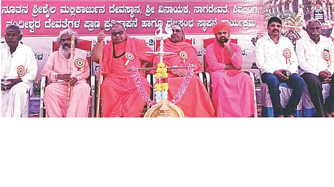 ಎಮ್ಮಿಗನೂರಿನ ಶ್ರೀ ಮಲ್ಲಿಕಾರ್ಜುನ ದೇವಸ್ಥಾನ ಲೋಕಾರ್ಪಣೆ ಕಾರ್ಯಕ್ರಮದಲ್ಲಿ ವಾಮದೇವ ಶಿವಾಚಾರ್ಯರು ಮಾತನಾಡಿದರು. ಪ್ರಮುಖರಾದ ಅಭಿನವ ಸಿದ್ದಲಿಂಗಸ್ವಾಮೀಜಿ, ಜಡೇಶತಾತ, ಬಿ.ಸದಾಶಿವಪ್ಪ, ಕೆ.ಪ್ರವೀಣ್, ಬಿ.ಮಹೇಶಗೌಡ, ಬಿ.ವಿ.ಗೌಡ ಇತರರಿದ್ದರು.