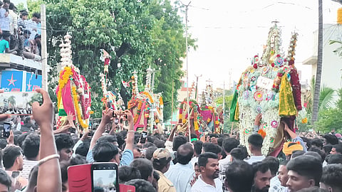 ಹೊಸಪೇಟೆ ತಾಲೂಕಿನ ಕಮಲಾಪುರದಲ್ಲಿ ಶುಕ್ರವಾರ ಪೀರಲ ದೇವರ ಮೆರವಣಿಗೆ ನಡೆಯಿತು.