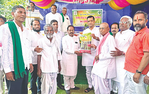 ಹುಮನಾಬಾದ್​ ಕೃಷಿ ಇಲಾಖೆಯ ಕಚೇರಿಯಲ್ಲಿ ಗುರುವಾರ ಮುಂಗಾರು ಹಂಗಾಮಿನ ಬಿತ್ತನೆ ಬೀಜ ವಿತರಣೆಣೆ ಶಾಸಕ ಡಾ.ಸಿದ್ದಲಿಂಗಪ್ಪ ಪಾಟೀಲ್​ ಚಾಲನೆ ನೀಡಿದರು. ಪ್ರಮುಖರಾದ ವಿಶ್ವನಾಥ ಪಾಟೀಲ್​, ಸತೀಶ ನನ್ನೂರೆ, ಕೆ.ಎಂ ಗಜೇಂದ್ರ, ಗಿರೀಶ ಪಾಟೀಲ್​, ಸೂರ್ಯಕಾಂತ ಬಿರಾದಾರ, ಅನೀಲ ಪಸರ್ಗಿ ಇತರರಿದ್ದರು.