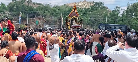Celebration of the worship of Lord Sripadaraja at Narasimha Theertha