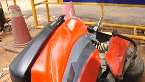 ಅಪಘಾತಕ್ಕೆ ತುತ್ತಾದ ಬೈಕು