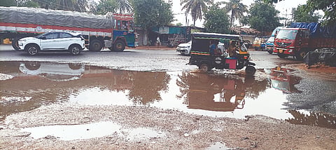Koratagere bypass road flooded