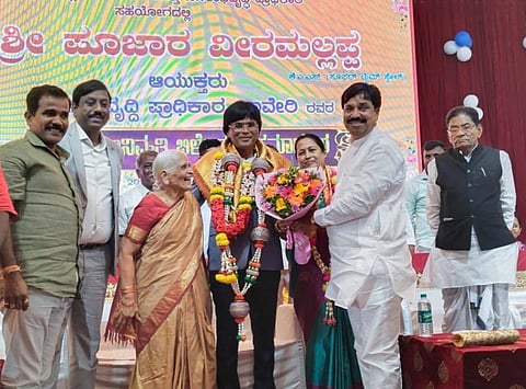 haveri-pujar-veeramallappa, felicitation,