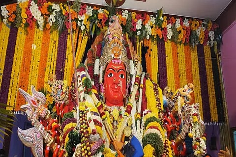 ಸಾಗರದ ತವರು ಮನೆಯಲ್ಲಿ ಪ್ರತಿಷ್ಠಾಪನೆಗೊಂಡ ಮಾರಿಕಾಂಬೆ.