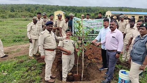 ದೊಡ್ಡ ಹರವೆ ವನ್ಯಜೀವಿ ವಲಯದ ಆನೆ ಶಿಬಿರ ಆವರಣದಲ್ಲಿ ಗಿಡ ನೆಟ್ಟು ನೀರು ಹಾಕಿದ ಶ್ರೀಕಾಂತ್, ರವಿ, ಸುಬ್ರಮಣ್ಯ ಪಿ ಎಲ್ ರಾಮಣ್ಣ,ಟೆಂಜಿನ್, ಇದ್ದರು