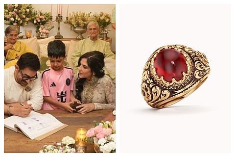 Aamir Khan Gauri Spratt wedding ruby ring