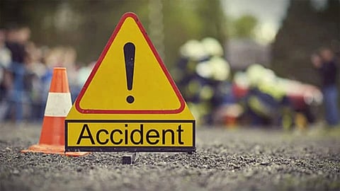 Lorry damaged in accident