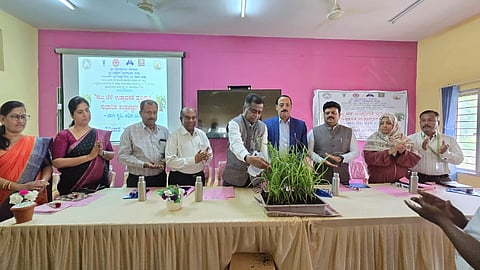  ಮಂಡ್ಯ ತಾಲೂಕು ವಿ.ಸಿ ಫಾರಂನಲ್ಲಿ ಆಯೋಜಿಸಿದ್ದ ವಿಚಾರ ಸಂಕಿರಣವನ್ನು ಕೃಷಿ ವಿವಿ ಕುಲಪತಿ ಡಾ.ಕೆ.ಸಿ.ನಾರಾಯಣಸ್ವಾಮಿ ಉದ್ಘಾಟಿಸಿದರು.