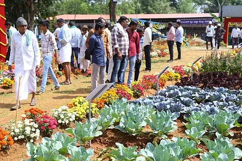 ಕೃಷಿ ಮತ್ತು ತೋಟಗಾರಿಕೆ ಮೇಳ ಕಣ್ತುಂಬಿಕೊಂಡ ಜನರು.