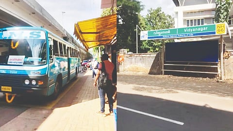  ಕಾಸರಗೋಡಿನಲ್ಲಿ ನಿಲ್ದಾಣವಿದ್ದರೂ ಬಸ್‌ಗಳು ಬೇರೆ ಕಡೆ ನಿಂತಿರುವುದು.