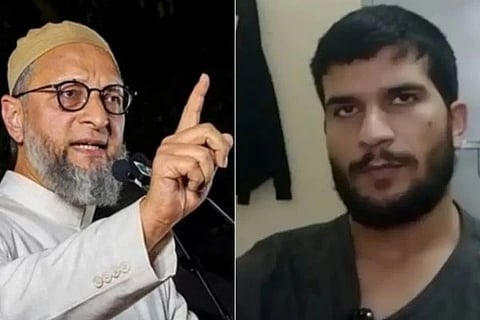 ಎಐಎಂಐಎಂ ಮುಖ್ಯಸ್ಥ ಅಸಾದುದ್ದೀನ್ ಓವೈಸಿ ಮತ್ತು ದೆಹಲಿ ಸ್ಫೋಟದ(Delhi blast) ಆರೋಪಿ ಡಾ ಉಮರ್ ನಬಿ.