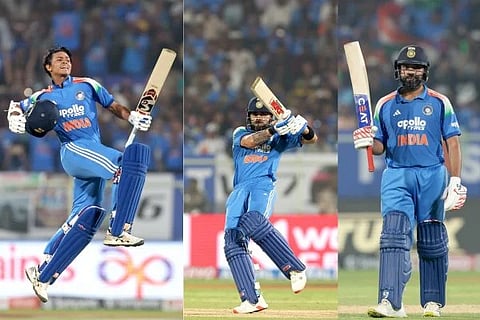 India win |  ಯಶಸ್ವಿ ಜೈಸ್ವಾಲ್, ವಿರಾಟ್ ಕೊಹ್ಲಿ ಮತ್ತು ರೋಹಿತ್​ ಶರ್ಮಾ